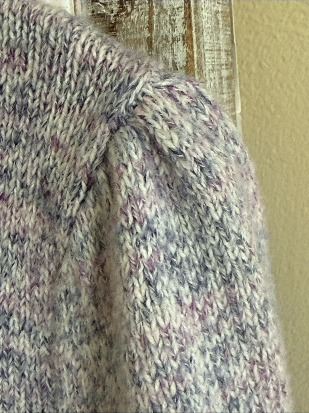 💜Marine Layer Alma Puff Sleeve Pullover Crewneck Sweater Purple Heather XS - Picture 6 of 8
